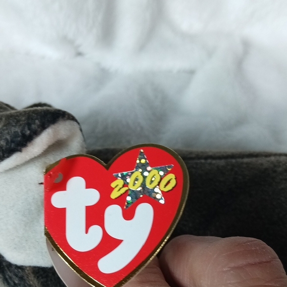 2000 Ty Elephant Plush Toy - Brown and White - Picture 8 of 13